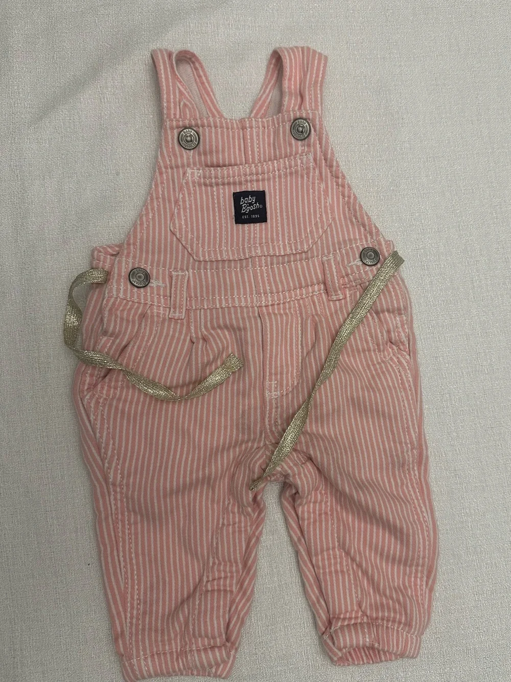 Baby B’gosh Pink Striped Overalls – Size 3 Months